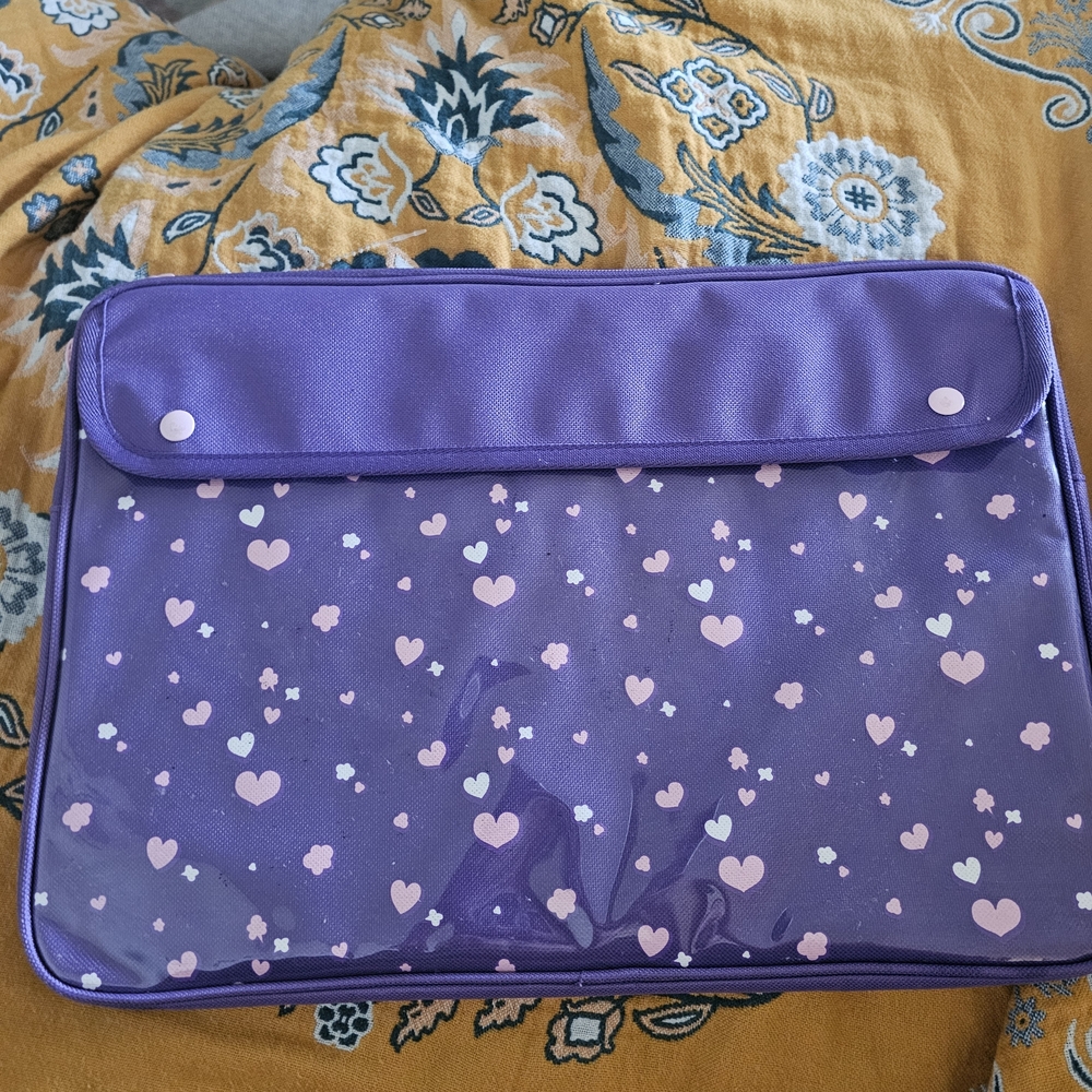 BTS TINY TAN Purple Heart Patterned Laptop Sleeve